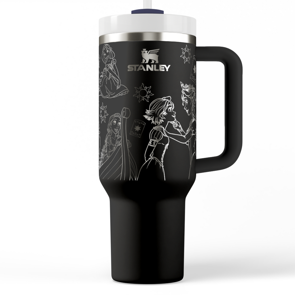 Long Haired Princess Laser Engraved Stanley Tumbler
