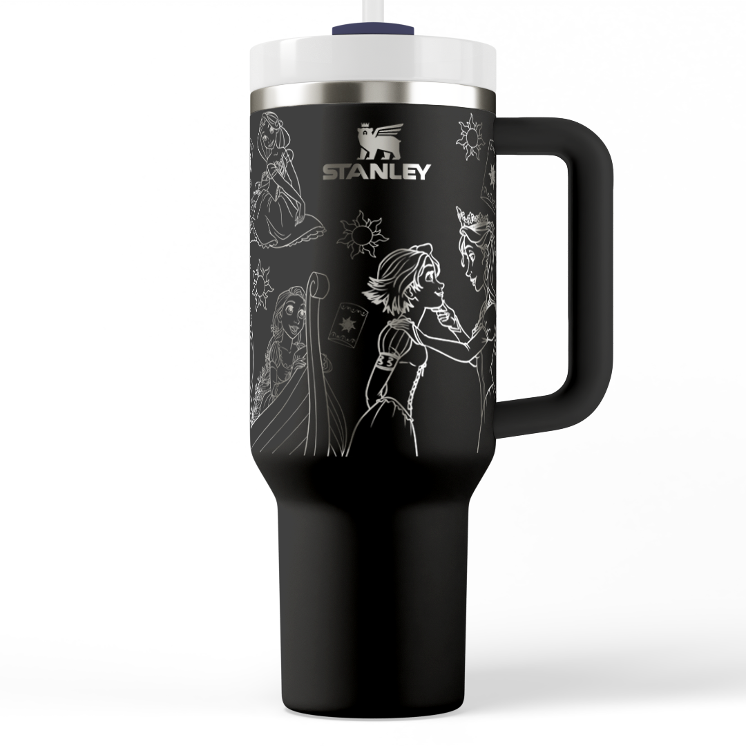 Long Haired Princess Laser Engraved Stanley Tumbler