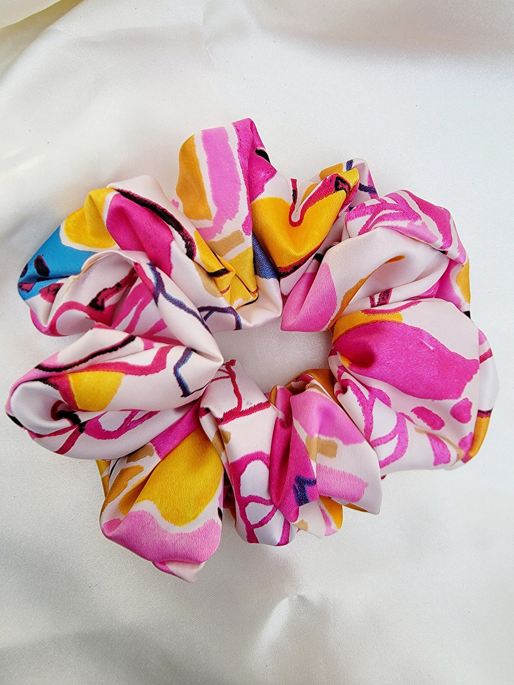 Retro Pink Oversized Silk Scrunchie