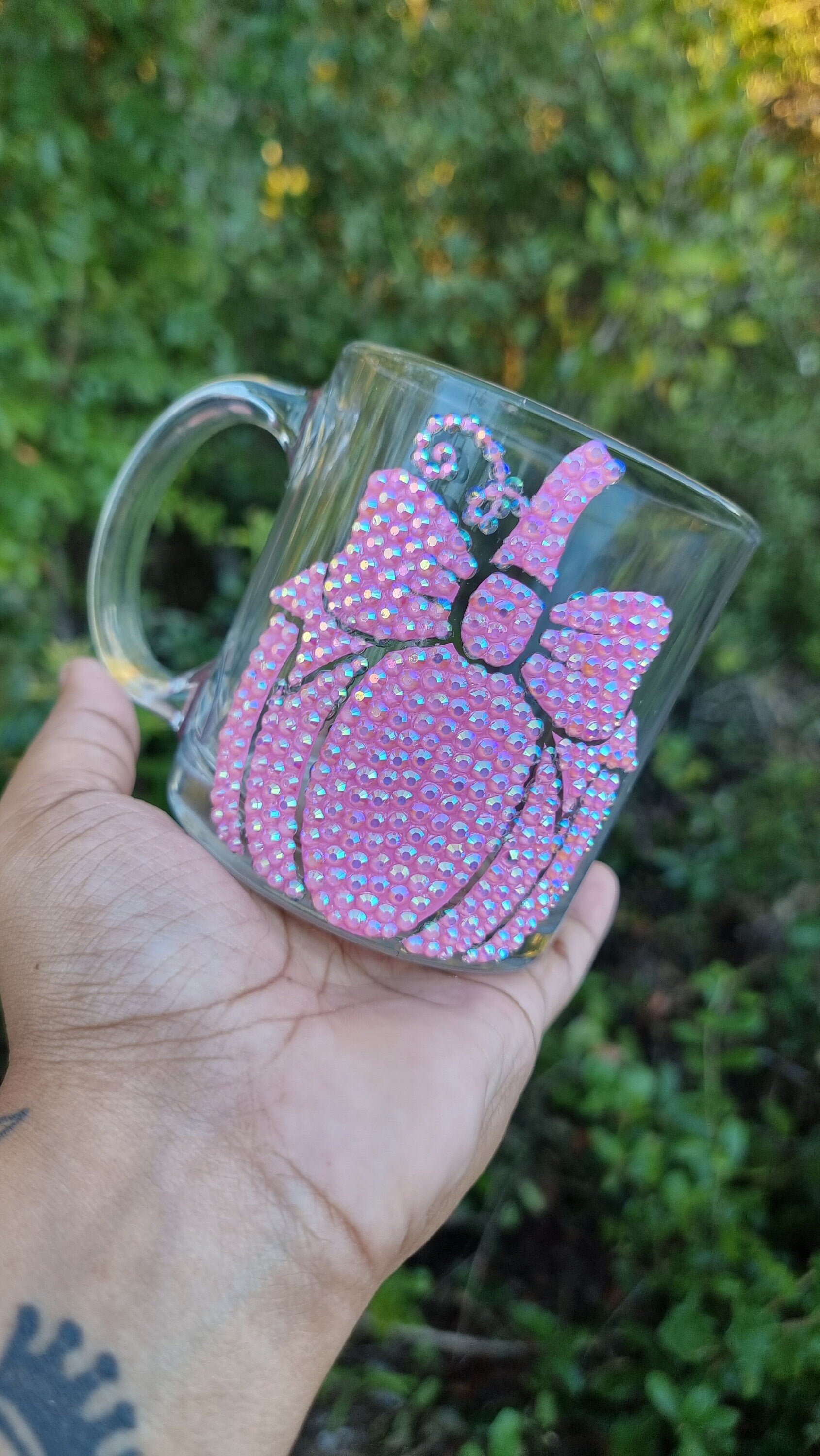 Pumpkin Rhinestone Mug