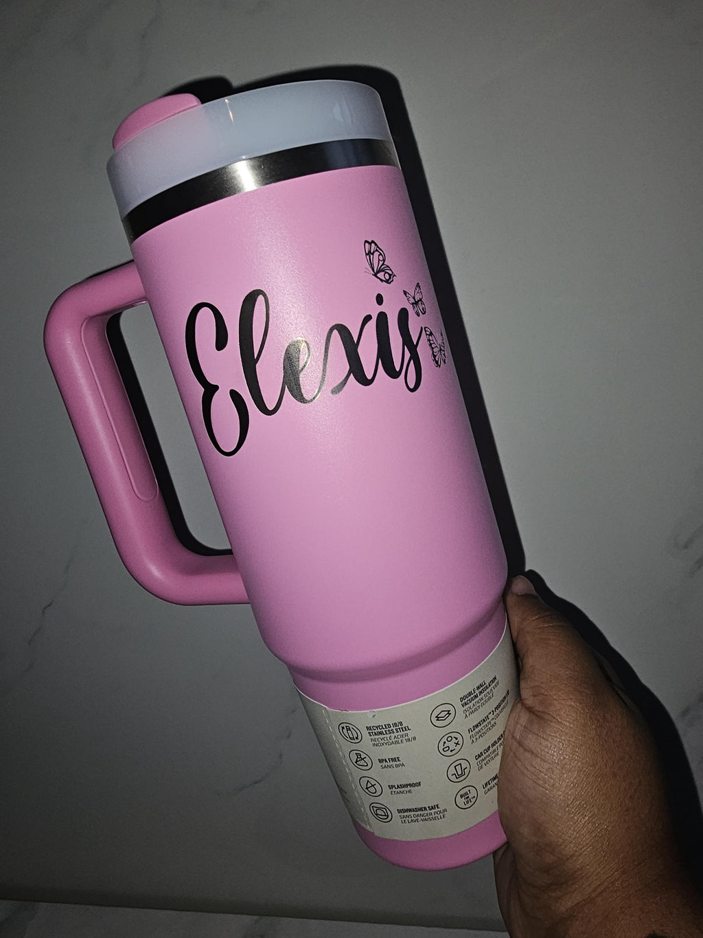 Butterfly Name Engraved Tumbler