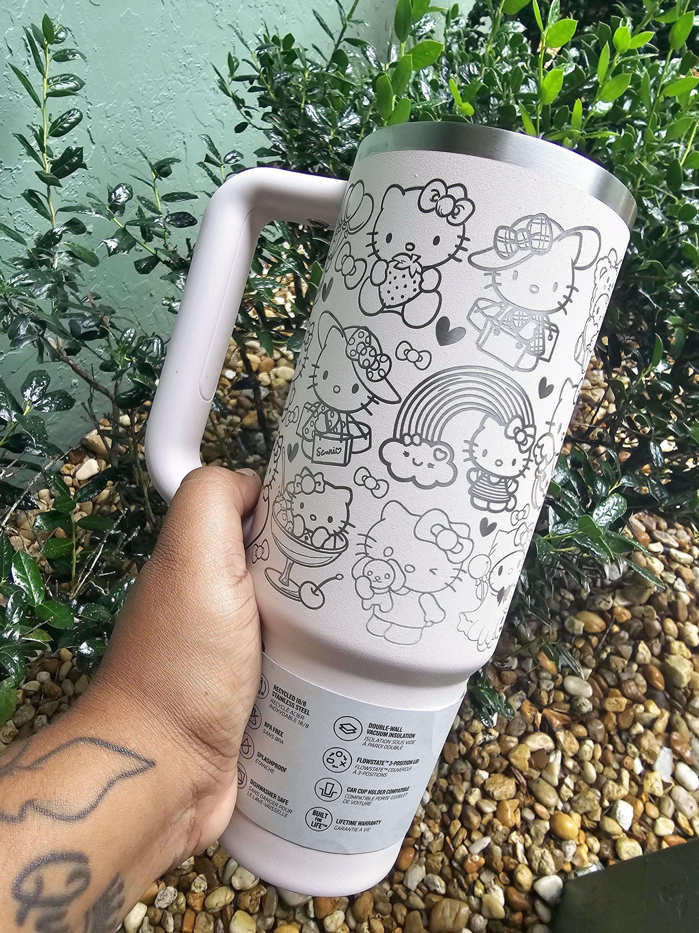 Kitty Laser Engraved Stanley Tumbler