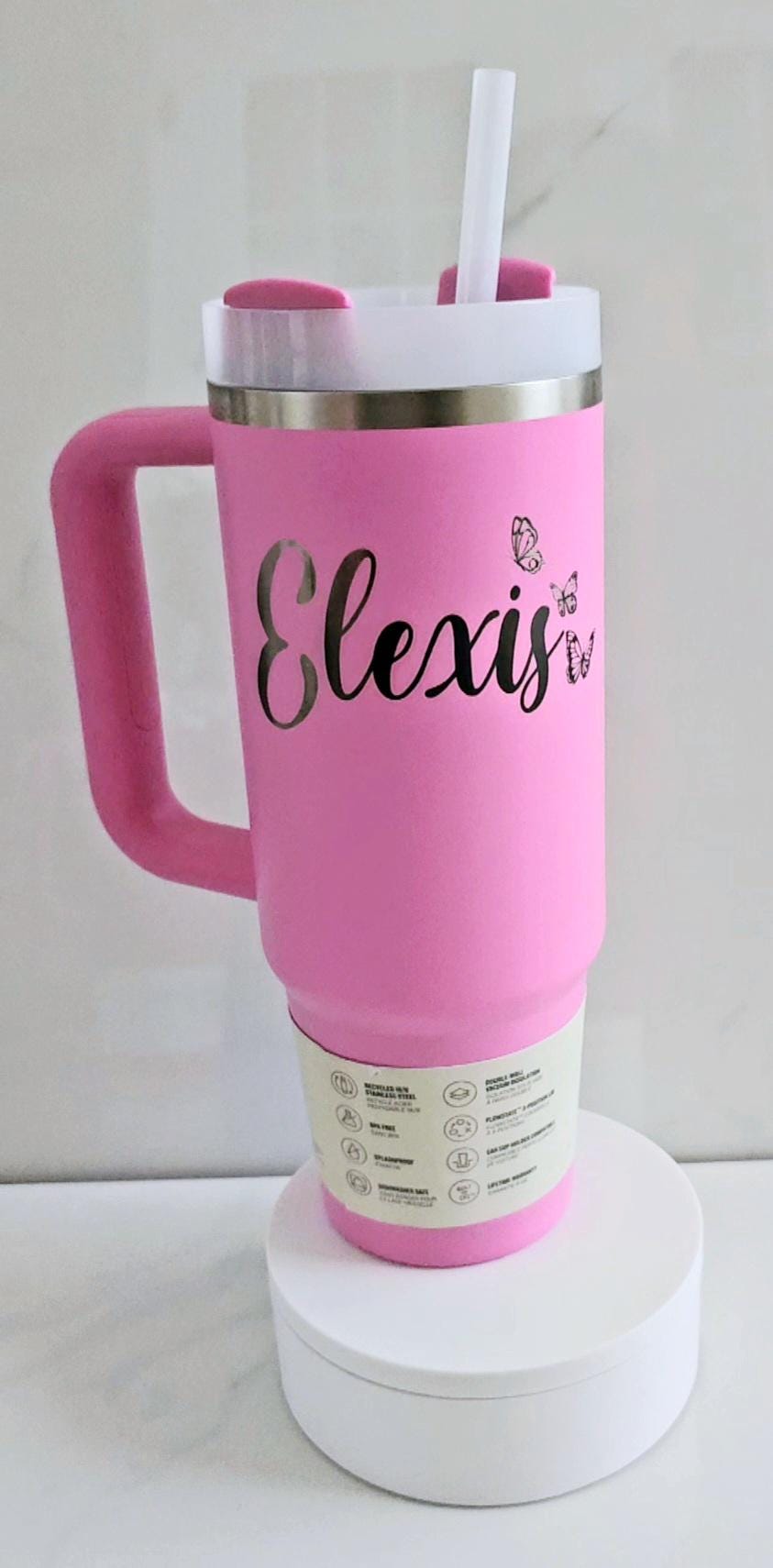 Butterfly Name Engraved Tumbler