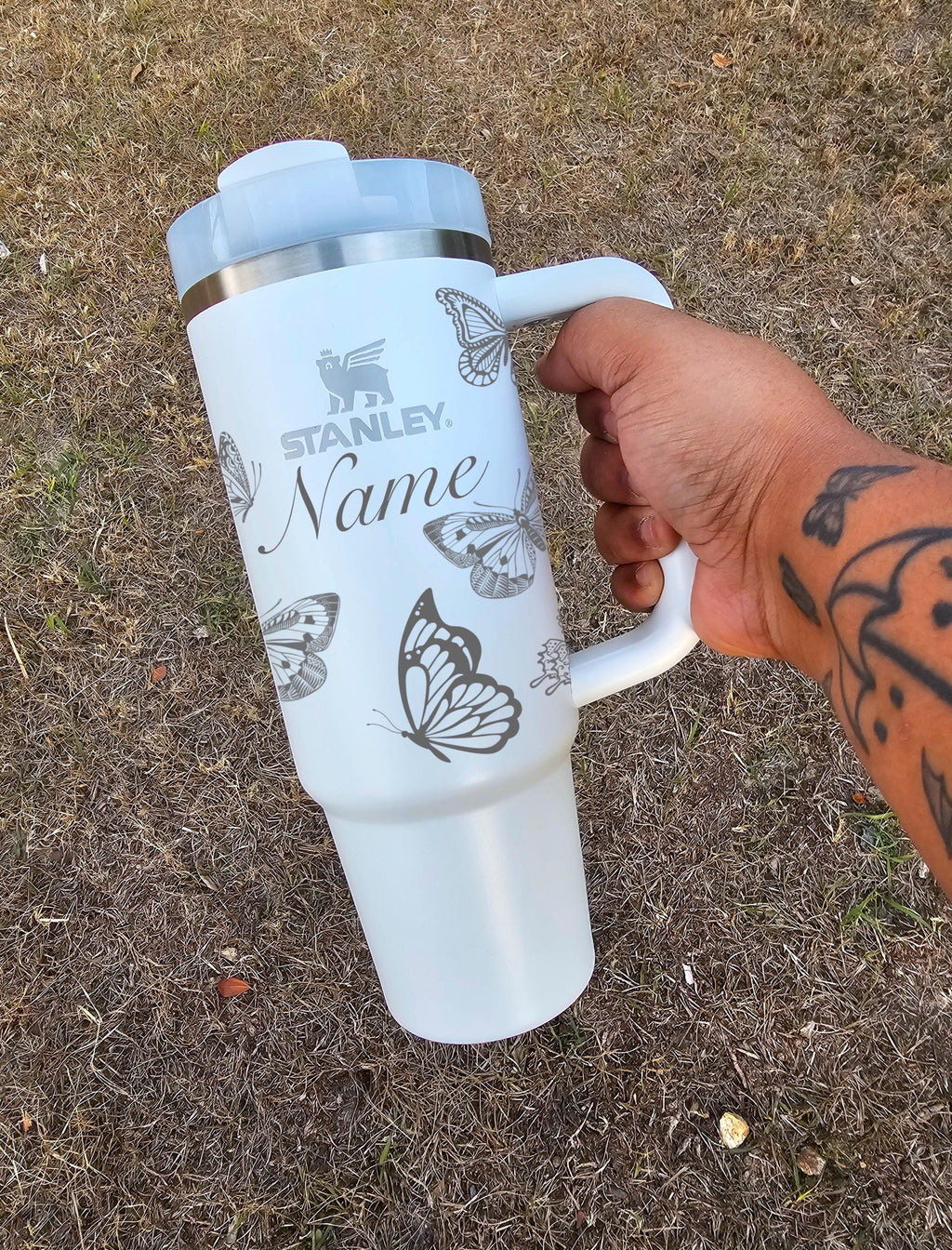 Butterfly Laser Engraved Stanley Tumbler