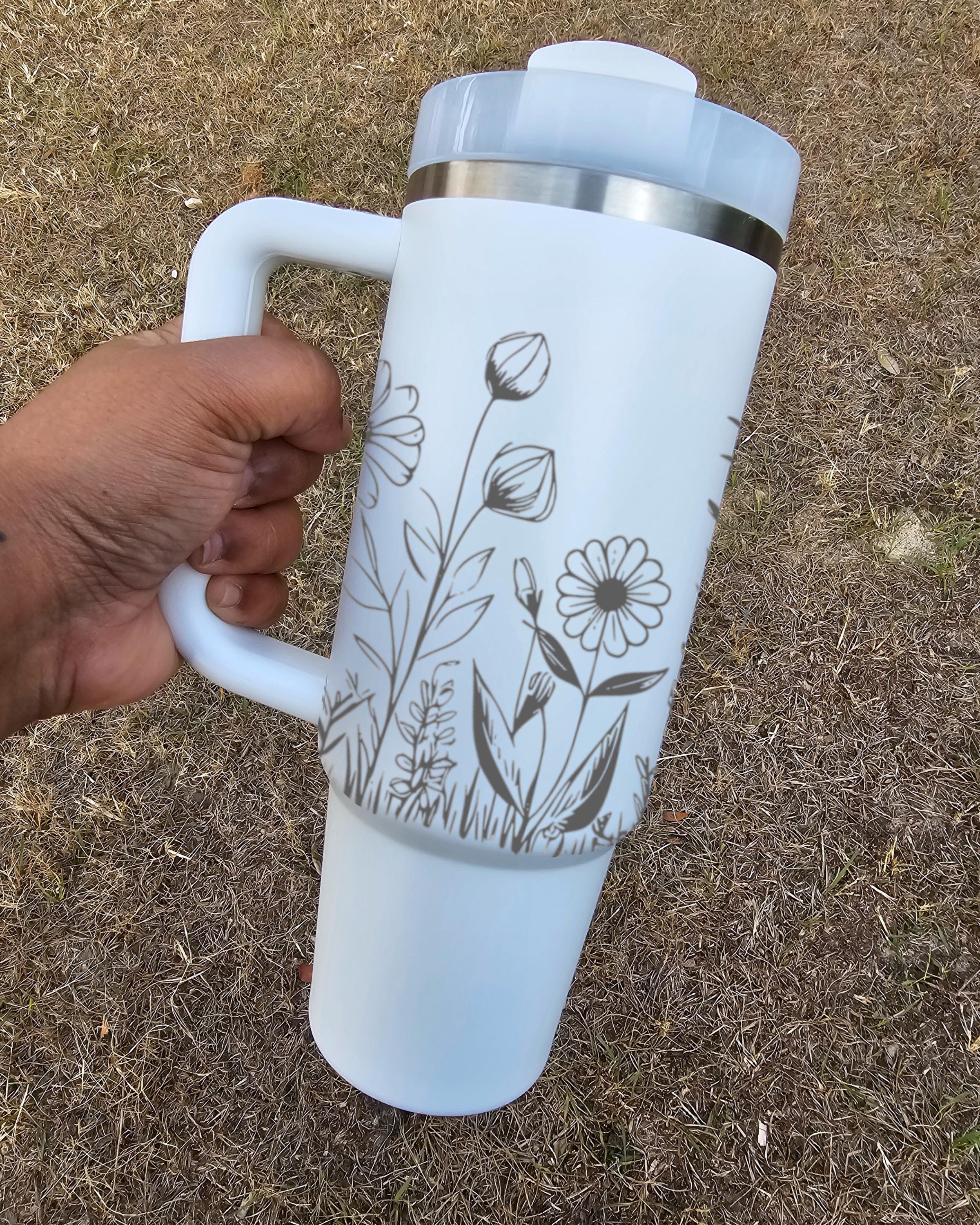 Wildflower Laser Engraved Stanley Tumbler
