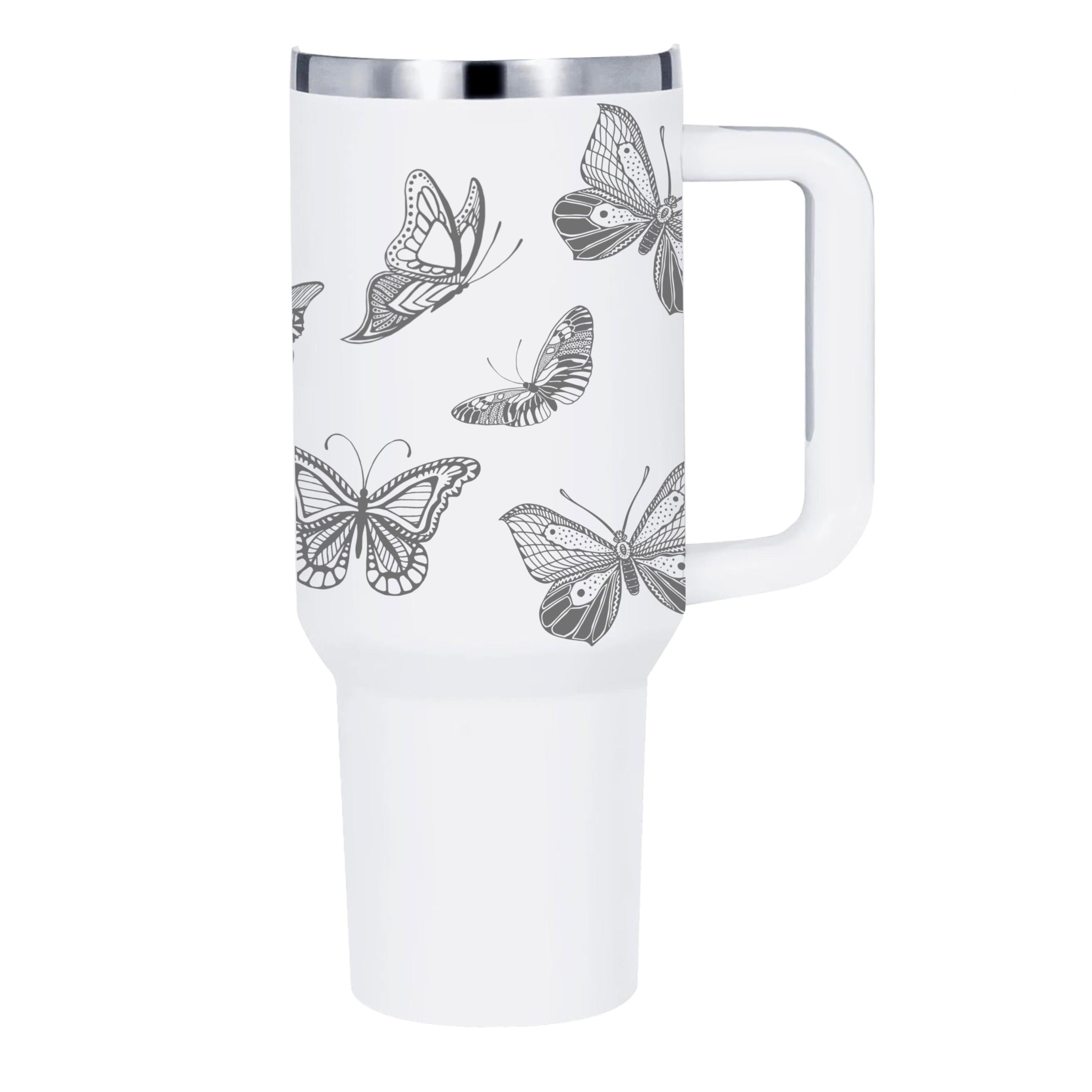 Butterfly Laser Engraved Unbranded Tumbler