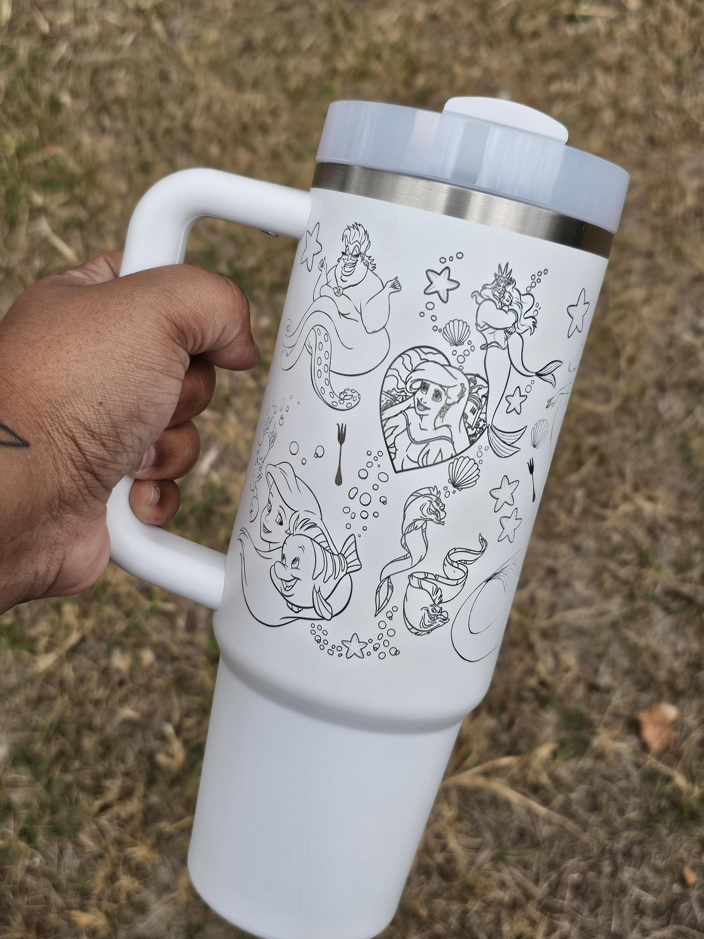 Mermaid Princess Laser Engraved Stanley Tumbler