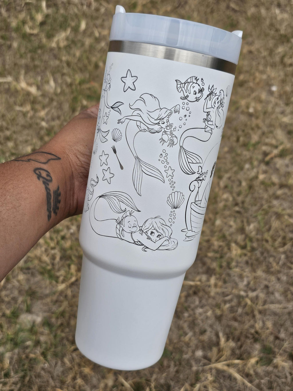 Mermaid Princess Laser Engraved Stanley Tumbler