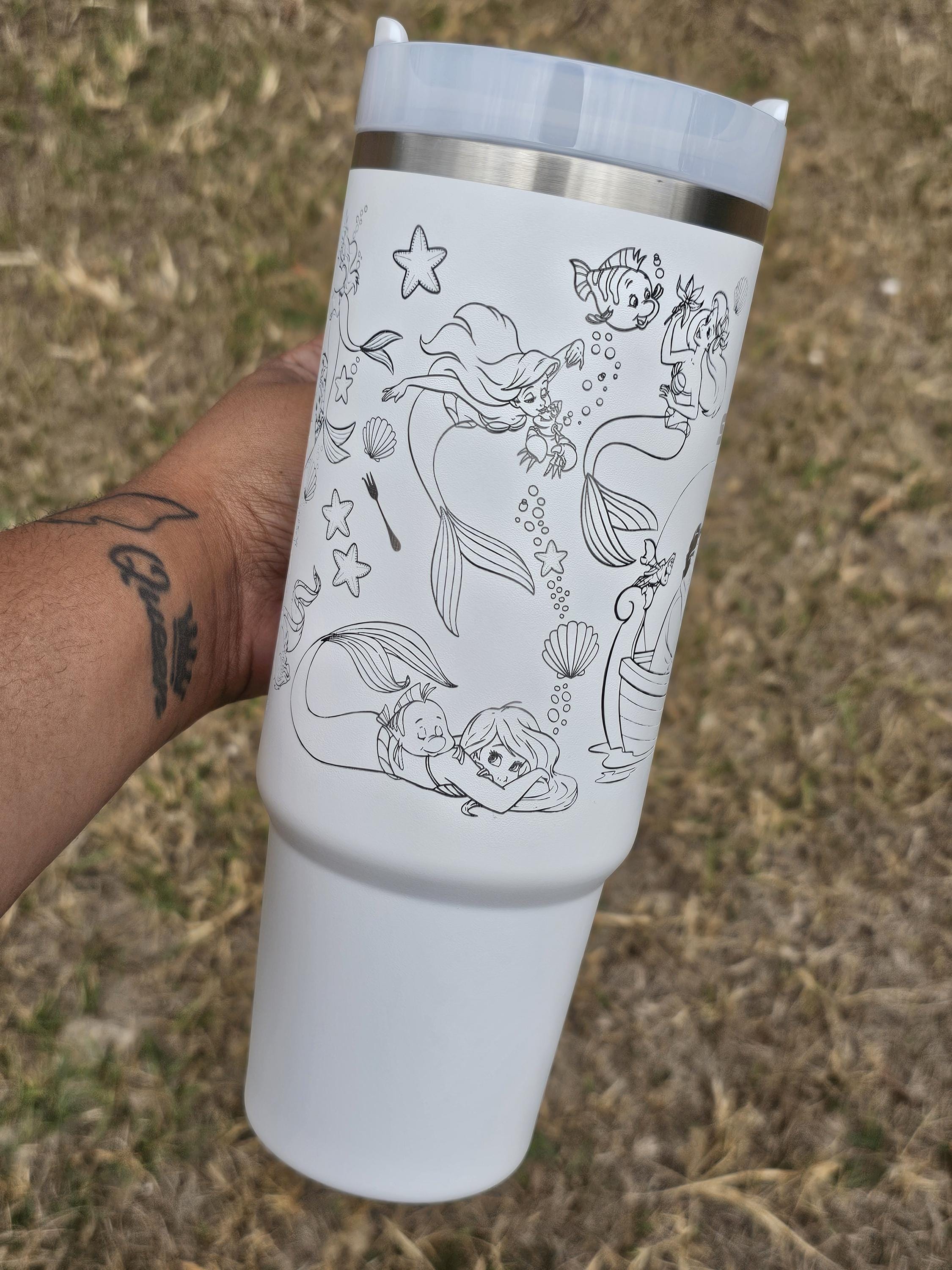 Mermaid Princess Laser Engraved Stanley Tumbler