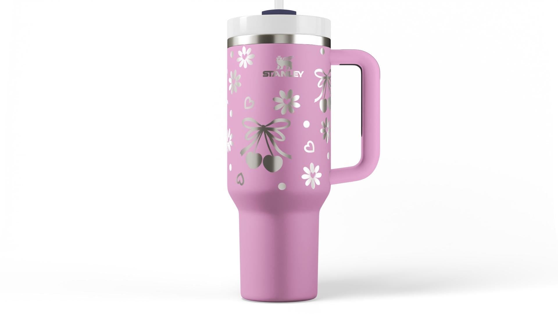 Cherries & Coquette Bows Stanley Engraved Tumbler