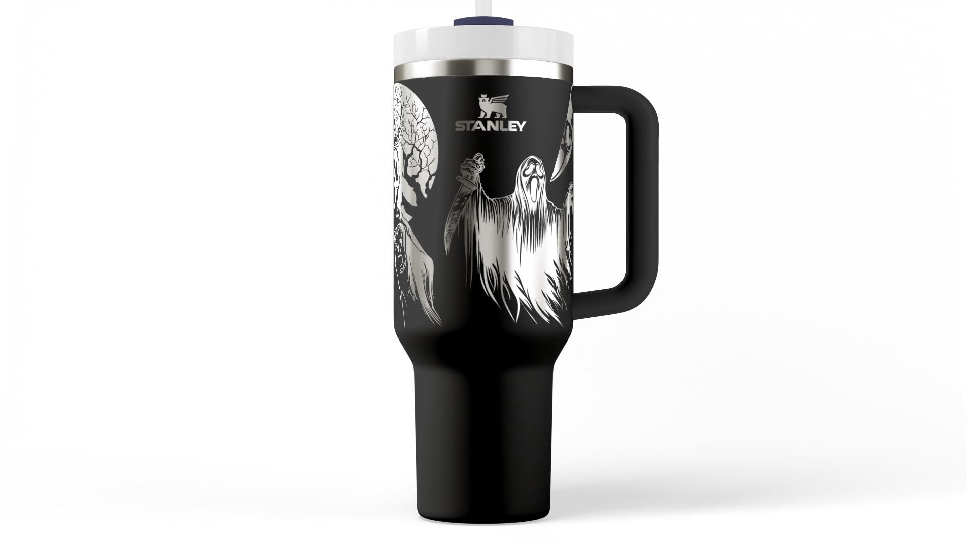 Ghost Cute Stanley Engraved Tumbler