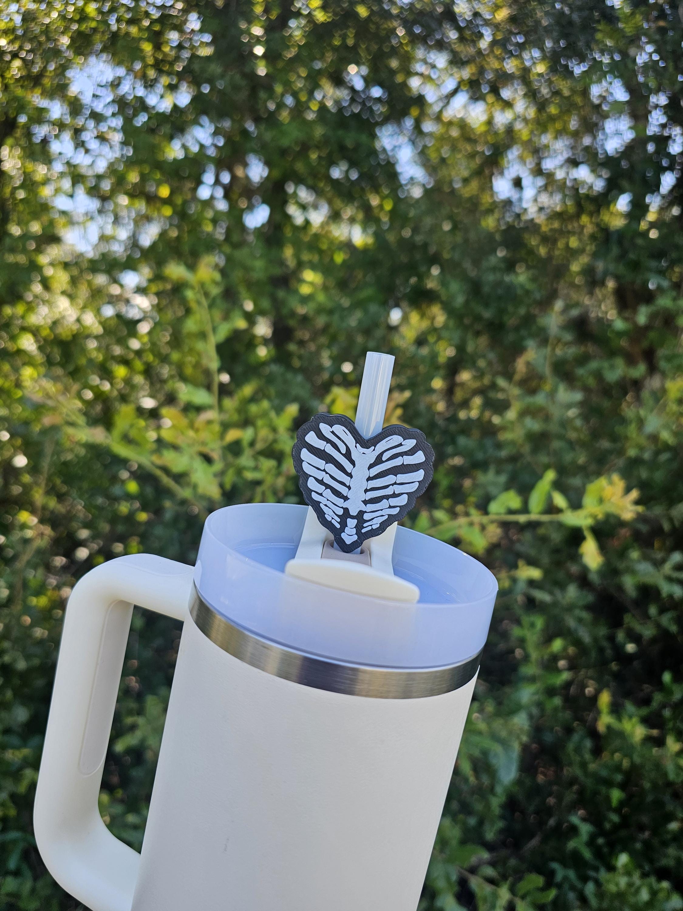 Heart Skeleton Stanley Tumbler Straw Topper