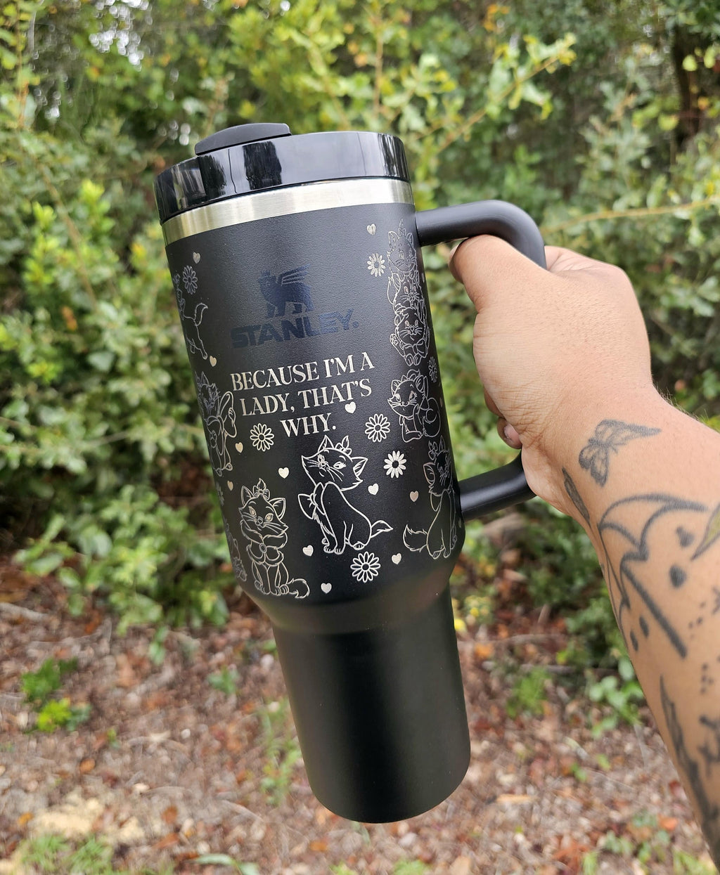 Kitty Laser Engraved Stanley Tumbler