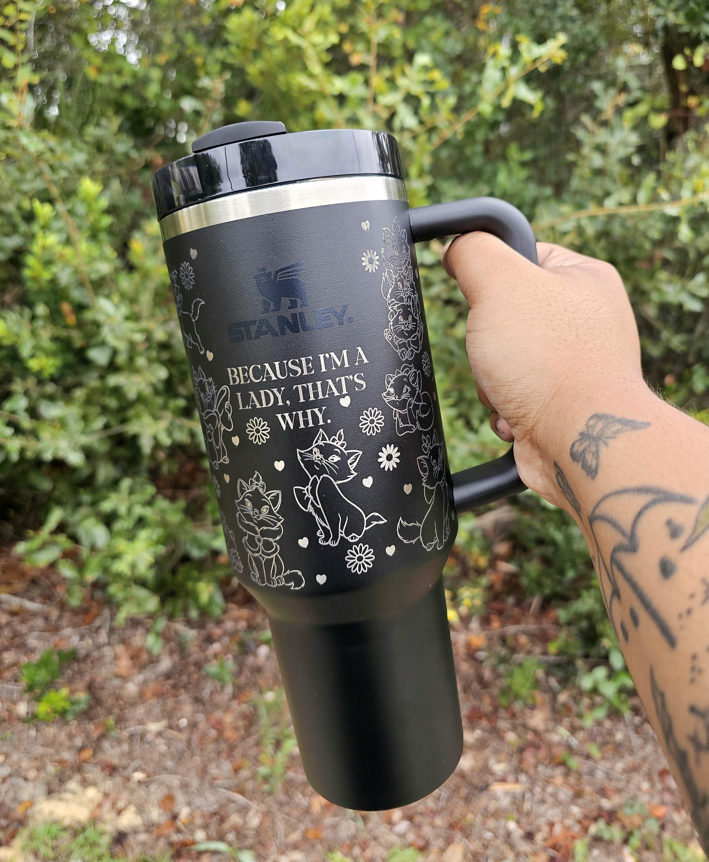 Kitty Laser Engraved Stanley Tumbler