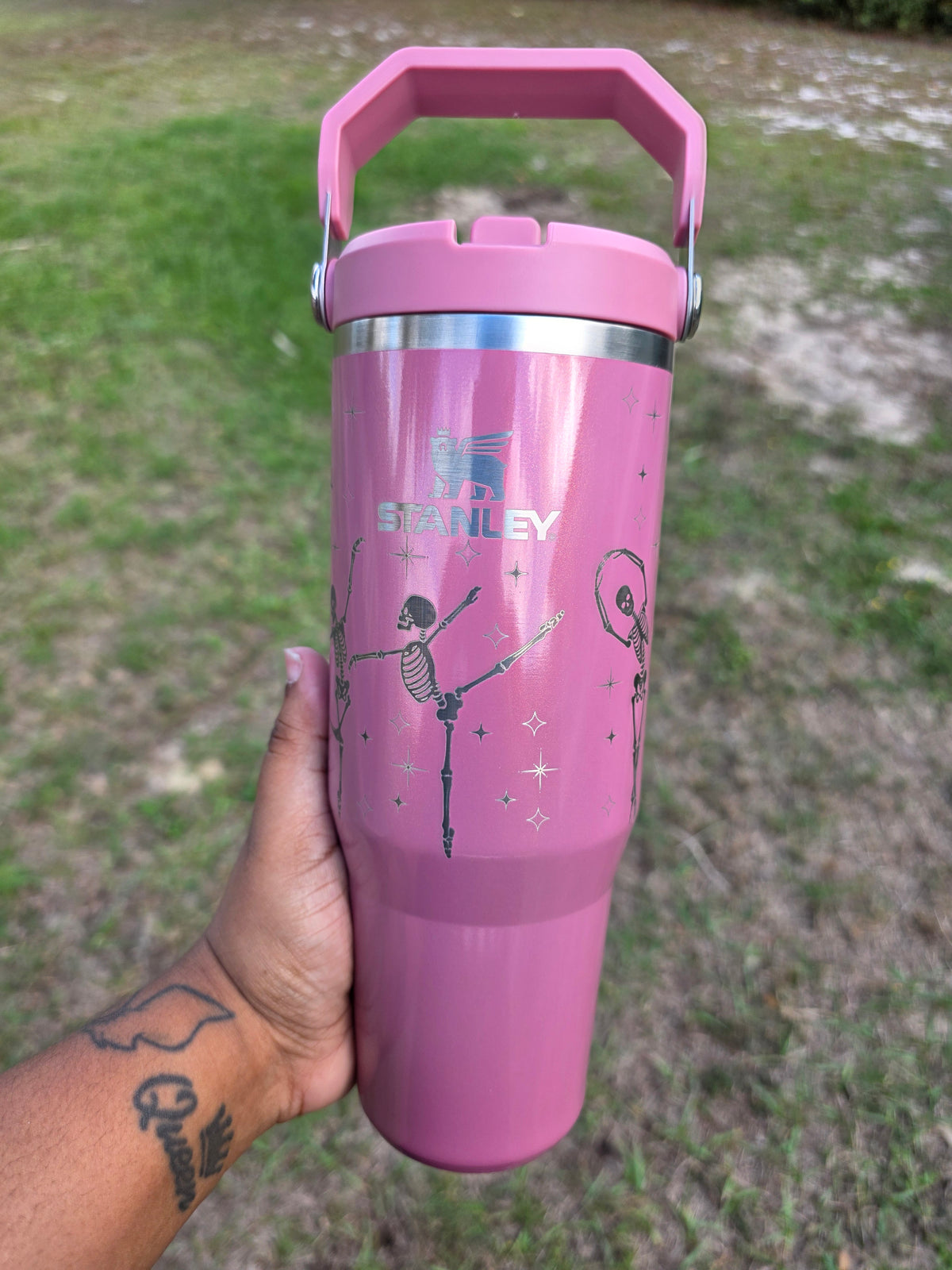 Ballerina Skeleton Laser Engraved Stanley Tumbler
