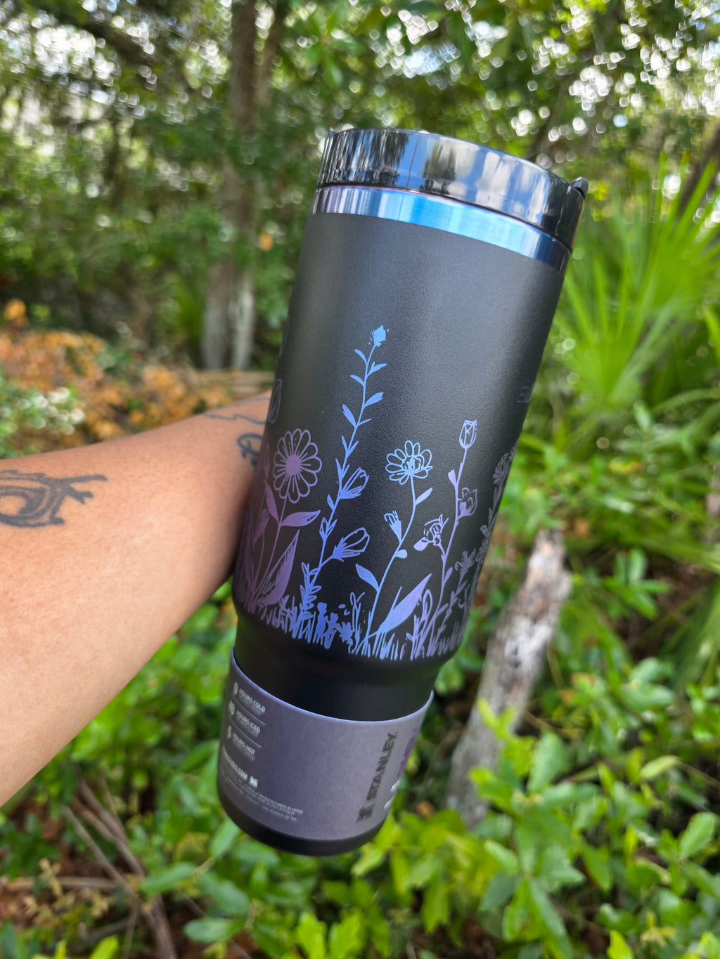 Wildflower Laser Engraved Stanley Tumbler