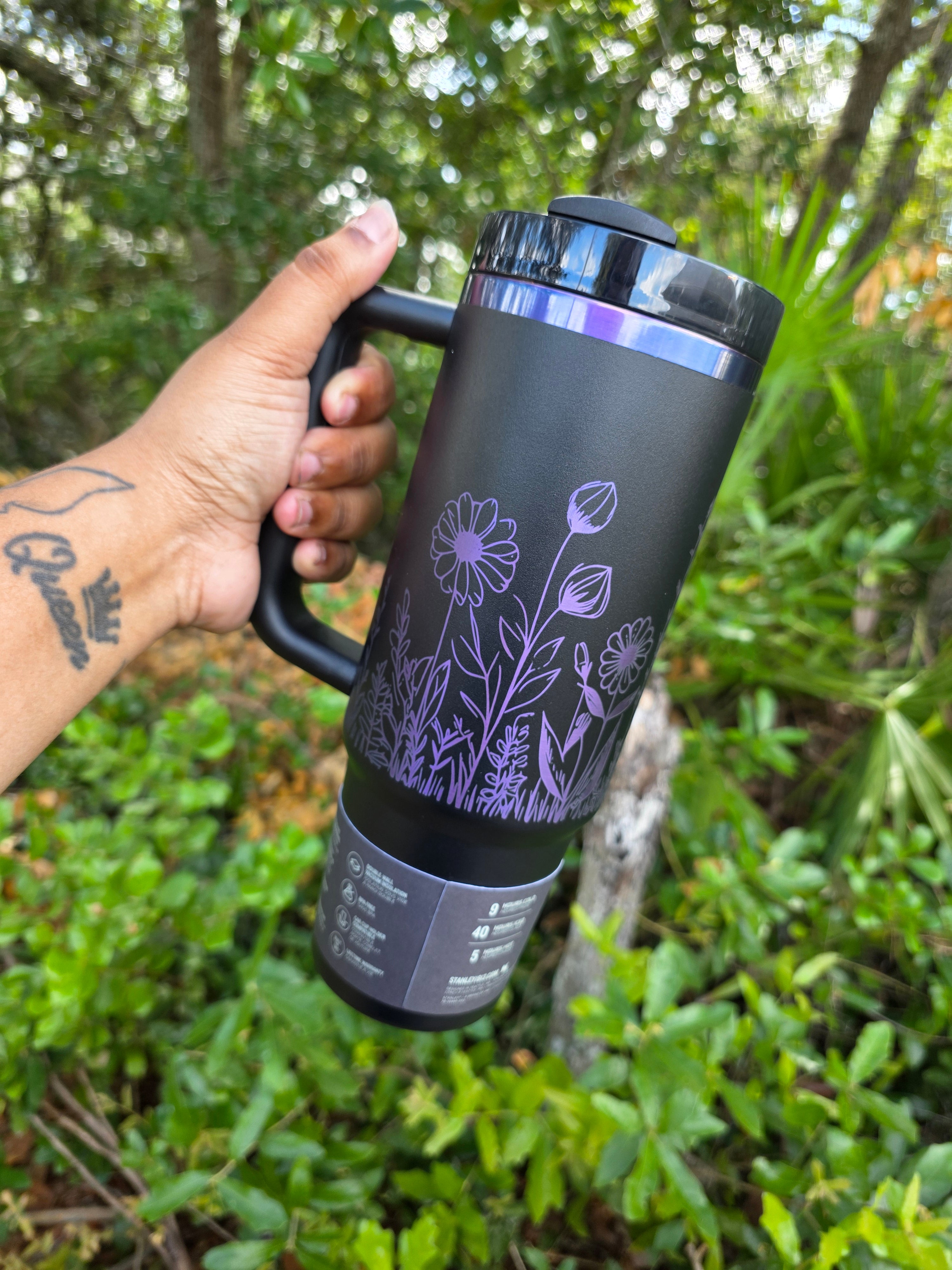 Wildflower Laser Engraved Stanley Tumbler