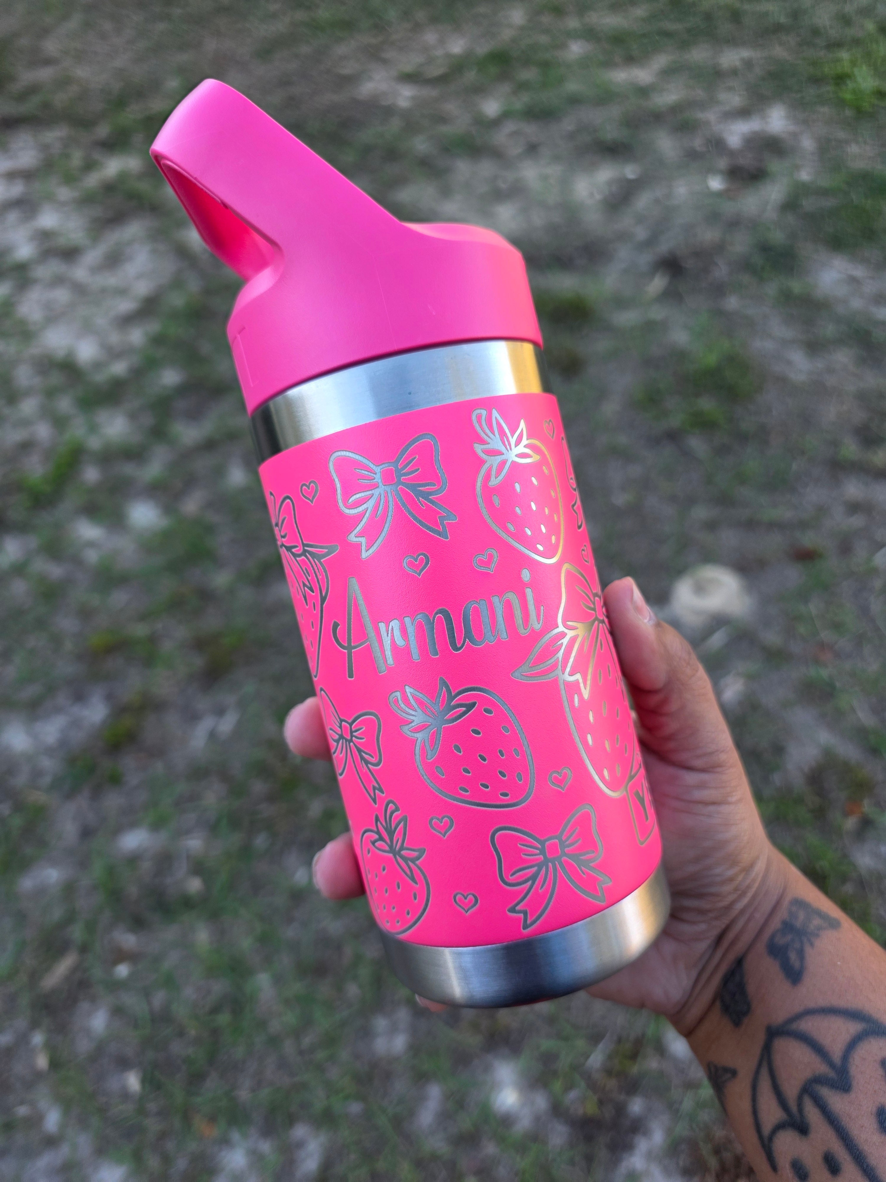 Strawberry Children Laser Engraved Tumbler