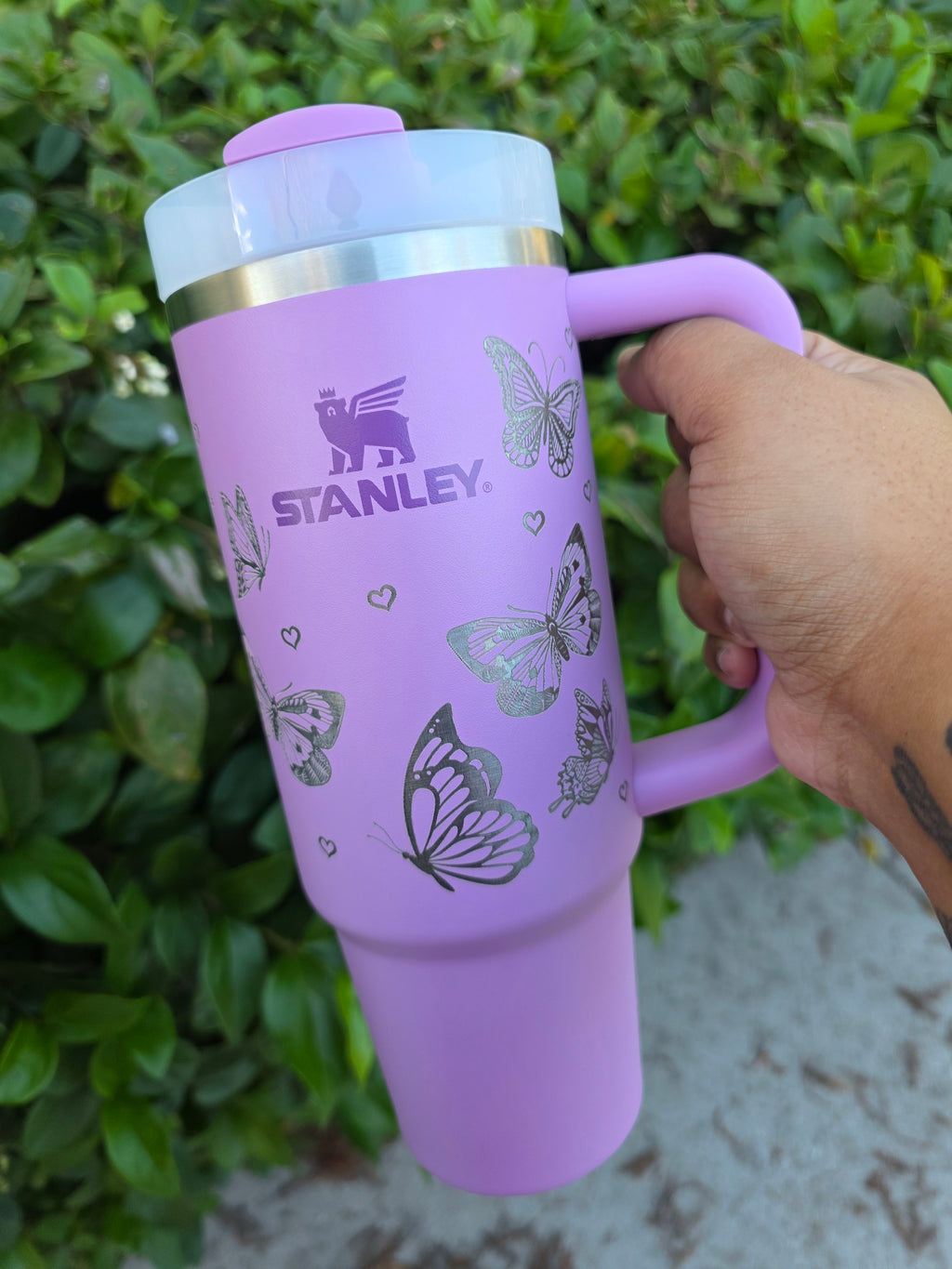 Butterflies & Hearts Stanley Engraved Tumbler