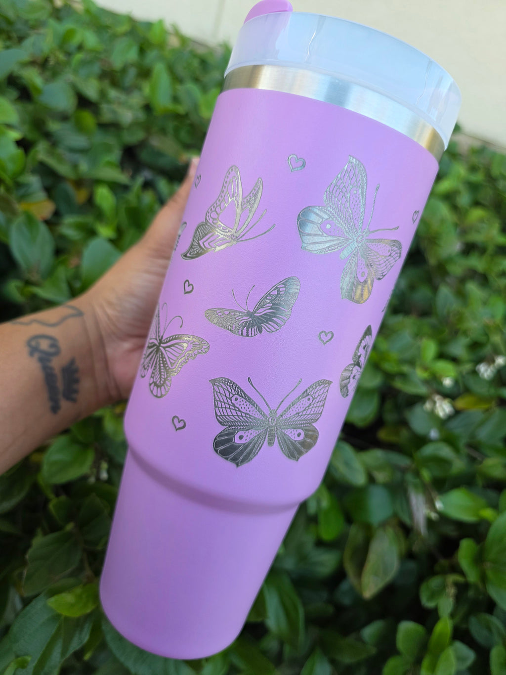 Butterflies & Hearts Stanley Engraved Tumbler