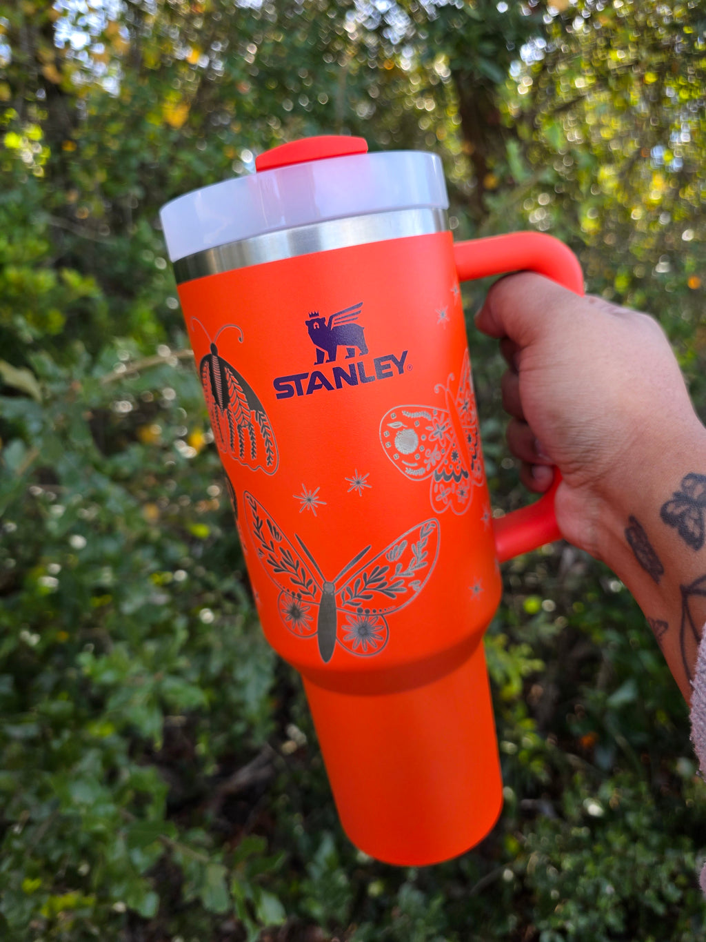 Moths & Butterflies Stanley Engraved Tumbler